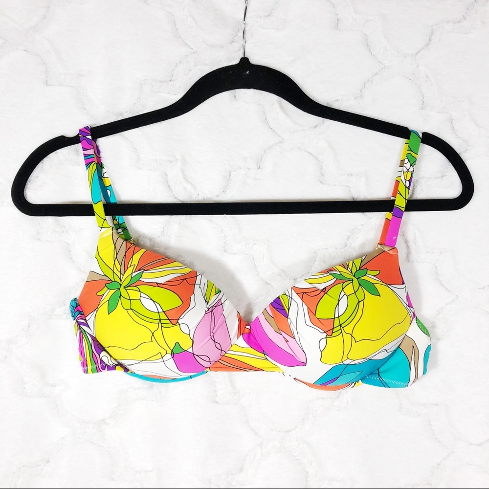 Trina Turk Boho Women’s Floral Underwire Push Up Bikini Top - Yellow Multi